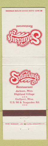 Matchbook Cover - Saturday's Jackson MS