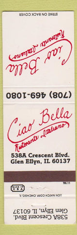 Matchbook Cover - Ciao Bella Italian Restaurant Glen Ellyn IL