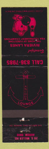 Matchbook Cover - Riviera Lanes Bowling PBA Akron OH
