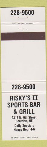 Matchbook Cover - Risky's II Sports Bar Grill Beatrice NE white