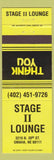 Matchbook Cover - Stage II Lounge Omaha NE yellow