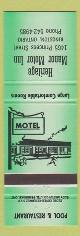 Matchbook Cover - Heritage Manor Motor Inn Kingston ON