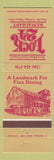 Matchbook Cover - Lock 24 Restaurant Elkton OH