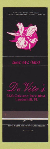 Matchbook Cover - De Vito's Lauderhill FL orchid?