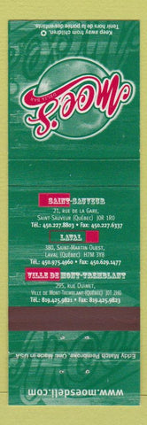 Matchbook Cover - Moe's Deli Ville De Monte Tremblant Laval QC