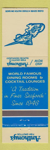 Matchbook Cover - Anthony's Fish Grotto San Diego CA