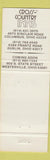 Matchbook Cover - Cross Country Inn Columbus Dublin Westerville OH