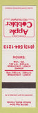 Matchbook Cover - Vince Cina's Apple Cobbler Restaurant Belleair Bluffs FL