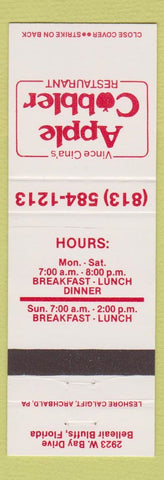 Matchbook Cover - Vince Cina's Apple Cobbler Restaurant Belleair Bluffs FL