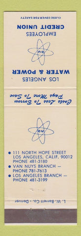 Matchbook Cover - Los Angeles CA Water Power Credit Union
