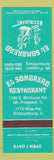 Matchbook Cover - El Sombrero Restaurant Mount Prospect IL Schaumburg