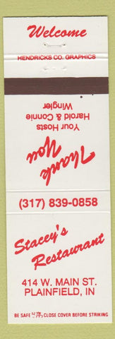 Matchbook Cover - Stacey's Restaurant Plainfield IN