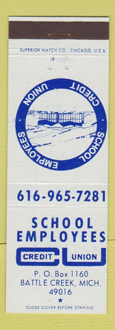 Matchbook Cover - School Employees Credit Union Battle Creek MI