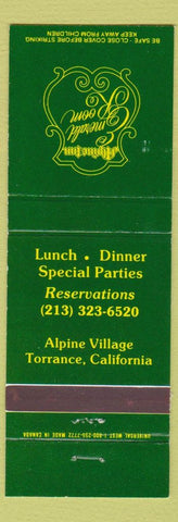 Matchbook Cover - Alpine Inn Emerald Room Torrance CA