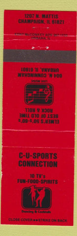 Matchbook Cover - CU Sports Connection Urbana IL Champaign IL red