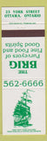 Matchbook Cover - The Brig Ottawa ON