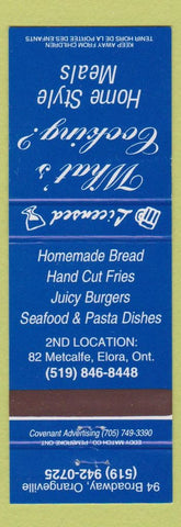 Matchbook Cover - What's Cooking Restaurant Elora ON Orangeville