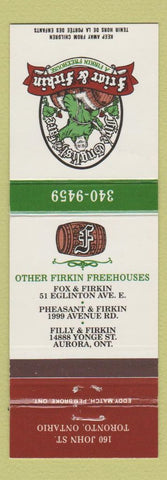 Matchbook Cover - Friar and Firkin Restaurant Toronto ON