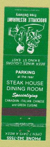 Matchbook Cover - Brockville Restaurant  ON?