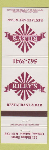 Matchbook Cover - Riley's Restaurant Ottawa ON