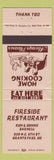 Matchbook Cover - Fireside Restaurant Grants Pass OR
