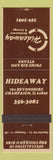 Matchbook Cover - Hideaway Restaurant Champaign IL