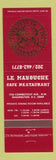 Matchbook Cover - Le Manoughe Restaurant Washington DC