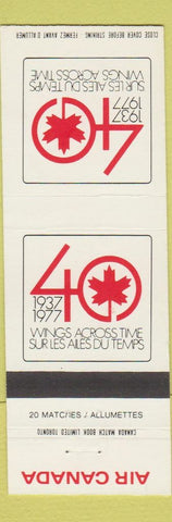 Matchbook Cover - Air Canada 40th 1977 #5