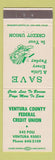 Matchbook Cover - Ventural County Credit Union CA