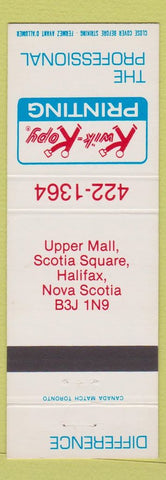 Matchbook Cover - Kwik Kopy Printing Halifax NS