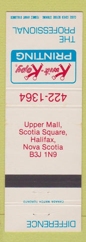 Matchbook Cover - Kwik Kopy Printing Halifax NS