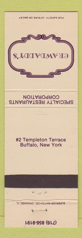 Matchbook Cover - Crawdaddy's Restaurants Buffalo NY