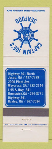Matchbook Cover - Captain Joe's Seafood Baxley GA Waycross Jesup