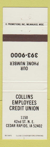 Matchbook Cover - Collins Credit Union Cedar Rapids IA