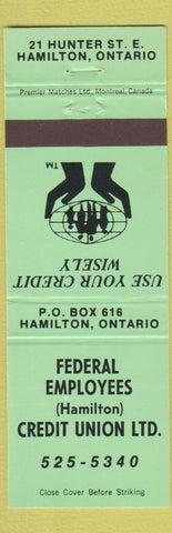 Matchbook Cover - Credit Union Hamilton ON City Employees