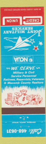 Matchbook Cover - Joint Military Service Credit Union Monroe MI