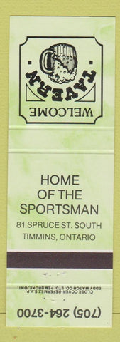 Matchbook Cover - Welcome Tavern Timmins ON