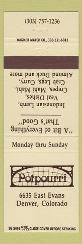 Matchbook Cover - Potpourri Denver Colorado