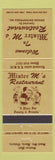 Matchbook Cover - Mister M's Restaurant Sault Ste Marie ON