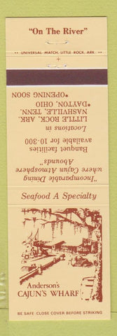 Matchbook Cover - Anderson's Cajun Wharf Little Rock AR Nashville TN Dayton OH