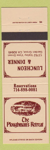 Matchbook Cover - Ploughman's Retreat Garden Grove CA