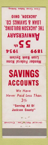 Matchbook Cover - Jackson Building Loan Savings OH 1954