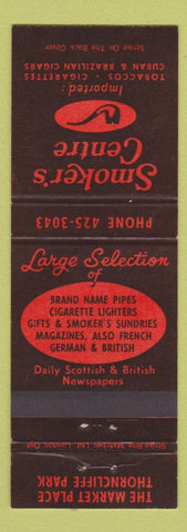 Matchbook Cover - Smoker's Centre Tobacco Cuban Cigars