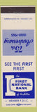 Matchbook Cover - First National Bank Hazleton PA 1963