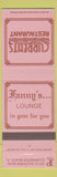 Matchbook Cover - Fanny's Lounge Currents Restaurant Clearwater Beach FL