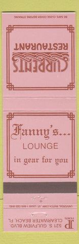 Matchbook Cover - Fanny's Lounge Currents Restaurant Clearwater Beach FL