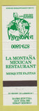 Matchbook Cover - LA Montana Mexican Restaurant