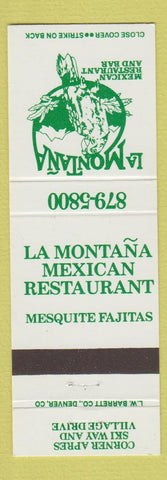 Matchbook Cover - LA Montana Mexican Restaurant