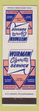 Matchbook Cover - Wurman Cigarette Service Reading PA