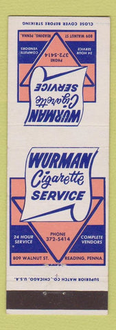 Matchbook Cover - Wurman Cigarette Service Reading PA